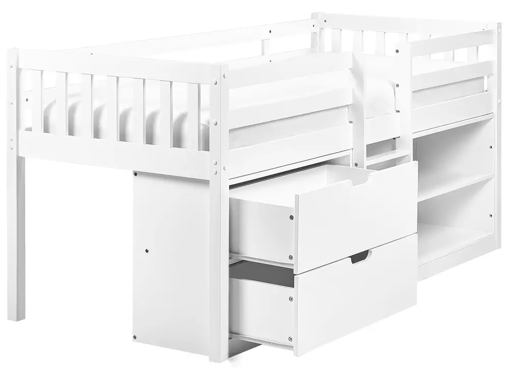 Halbhochbett Holz SUSVILLE 90 x 200 cm Weiß