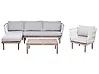Lounge Set mit Tisch 4-Sitzer CREMONA Akazienholz Braun / Grau rechtsseitig