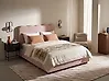 Bett mit Stauraum NANTERRE Stoff Pastellrosa 140 x 200 cm