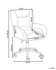 Desk Chair LYNBROOK Fabric Off-White_1143129