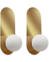 Set of 2 Wall Lamps LEISI Gold