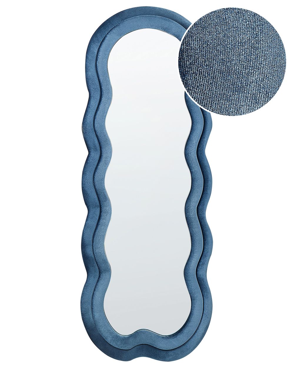 Zrcalo LACS 57 cm 160 cm Žamet Modra