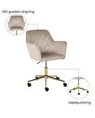 Bureaustoel LELORIA Fluweel Taupe_1065439