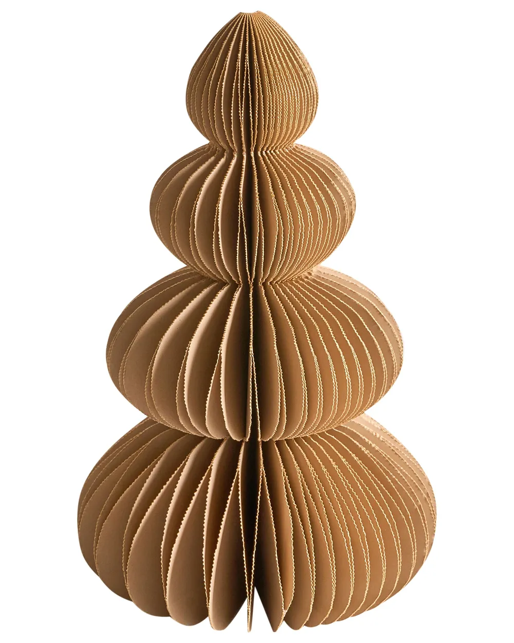 Set of 6 Christmas Decorations RANELVA 14/19/25 cm Christmas Tree Brown/ Beige_1030460