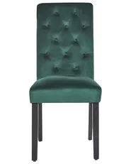 Set of 2 Dining Chairs VELVA Velvet Dark Green_949753