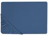 Spannbettlaken JANBU 160 x 200 cm Baumwolle Marineblau