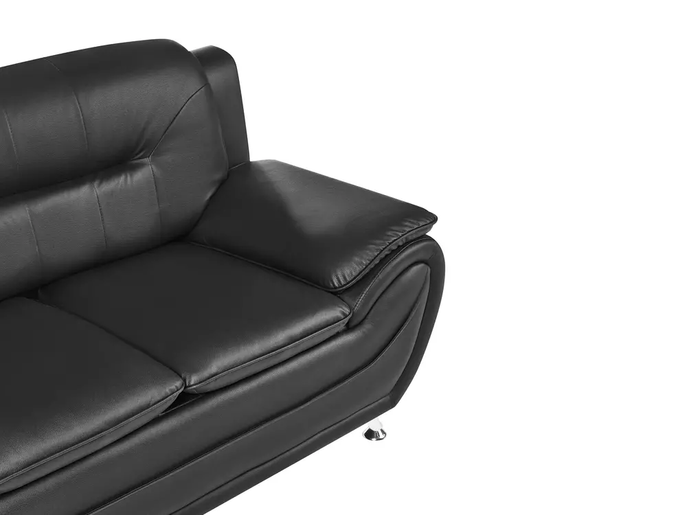 Sofa Set 6-Sitzer LEIRA Kunstleder Schwarz_1058618