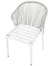 Set of 2 Garden Chairs with Cushions PARANEA Metal Off-White_1179679