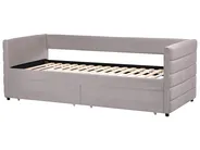 Daybed with Storage MARRAY Velvet Light Grey 90 x 200 cm (EU Single)_1069216