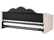 Ausziehbett Samtstoff LORETTE 90 x 200 cm Pastellrosa_1080964