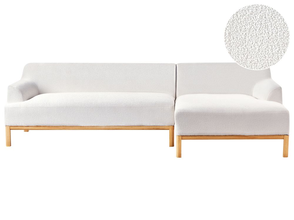 Ugaona sofa SOSJO Buklé Krem bijela lijevoruki
