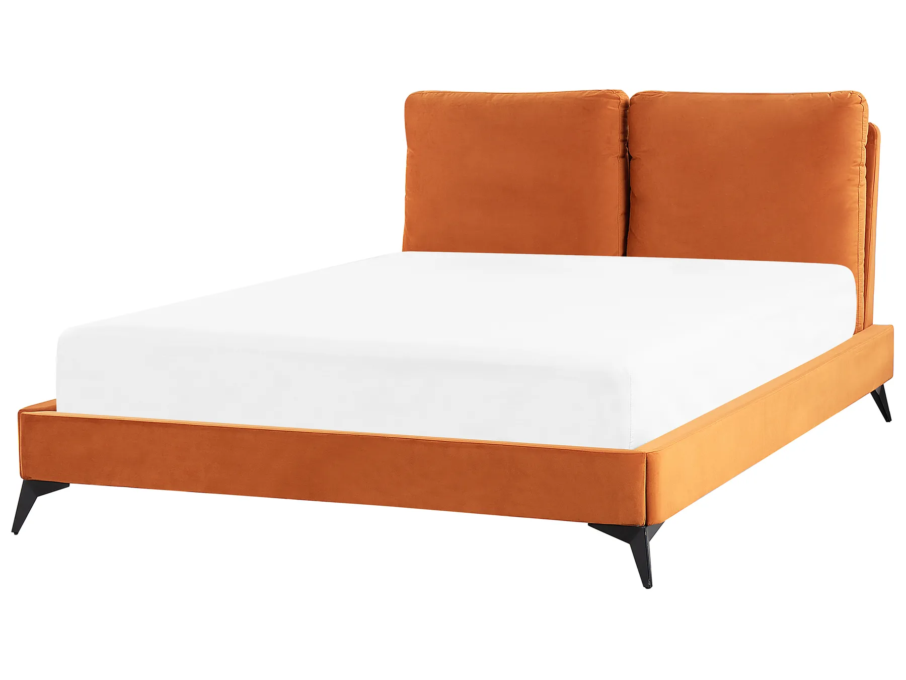 Postelja Žamet MELLE 140 x 200 cm Oranžna_829875