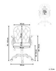 Desk Chair PRINCESS Faux Leather White_855632