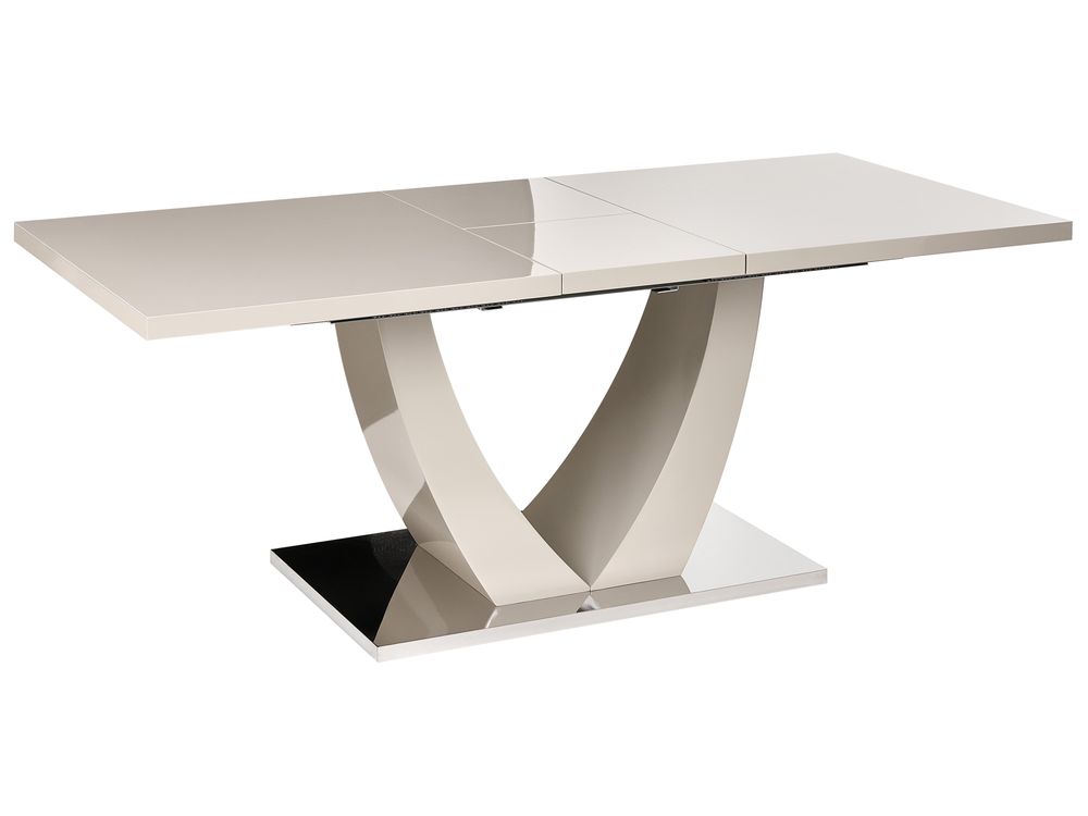 Eettafel uitschuifbaar MERRAN Lichtbeige 160/200 cm 90 cm