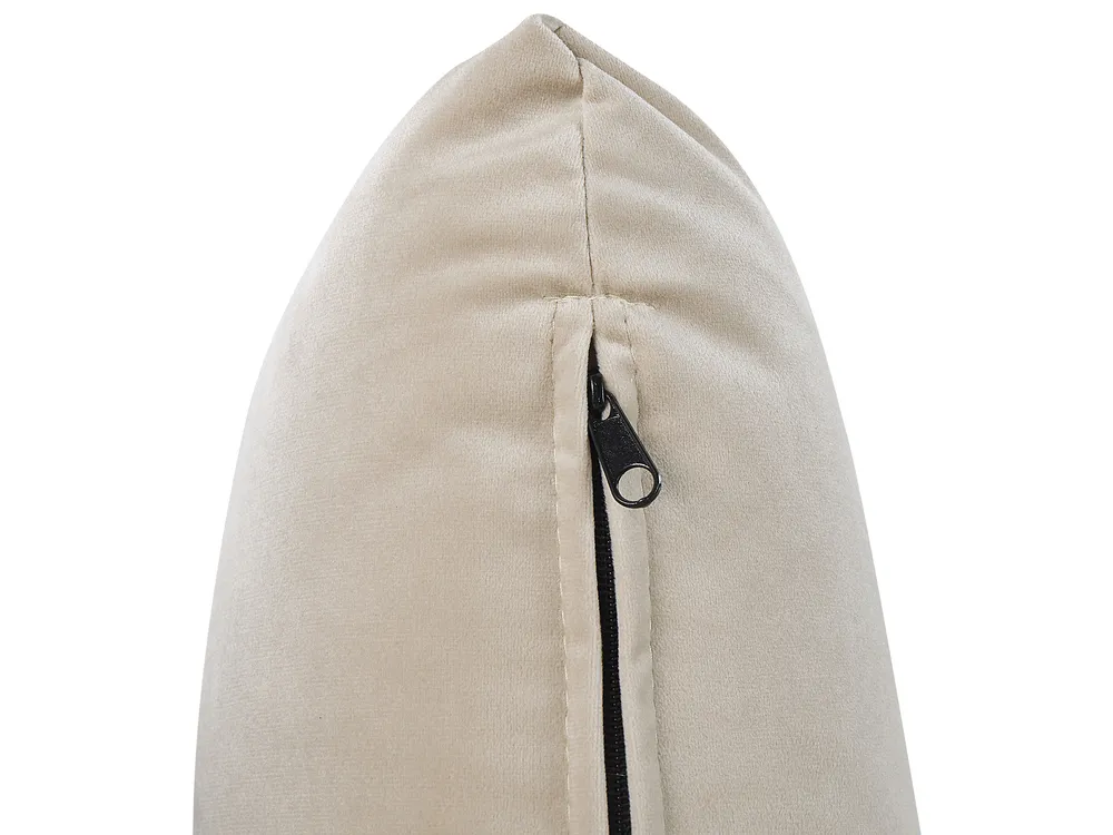 Bett mit Stauraum BATILLY Samtstoff Hellbeige 180 x 200 cm_830129