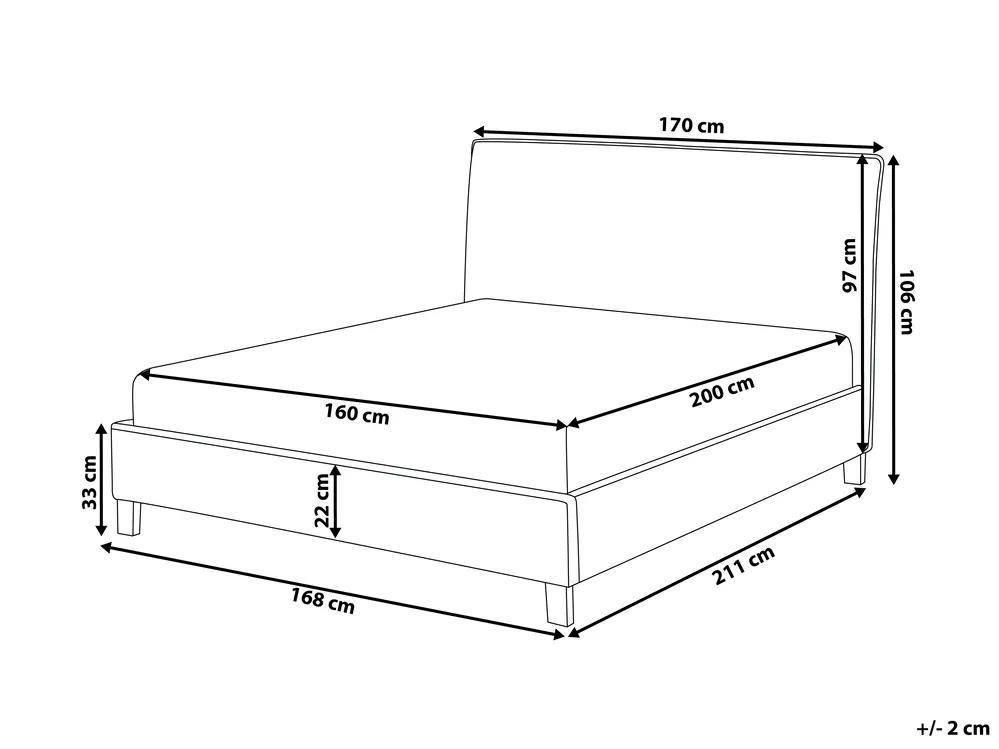 Bett mit Lattenrost Stoff SENNEZ 160 x 200 cm Beige_809156