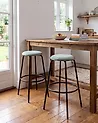 Set mit 2 Barhockern MORTON Samtstoff Mintgrün