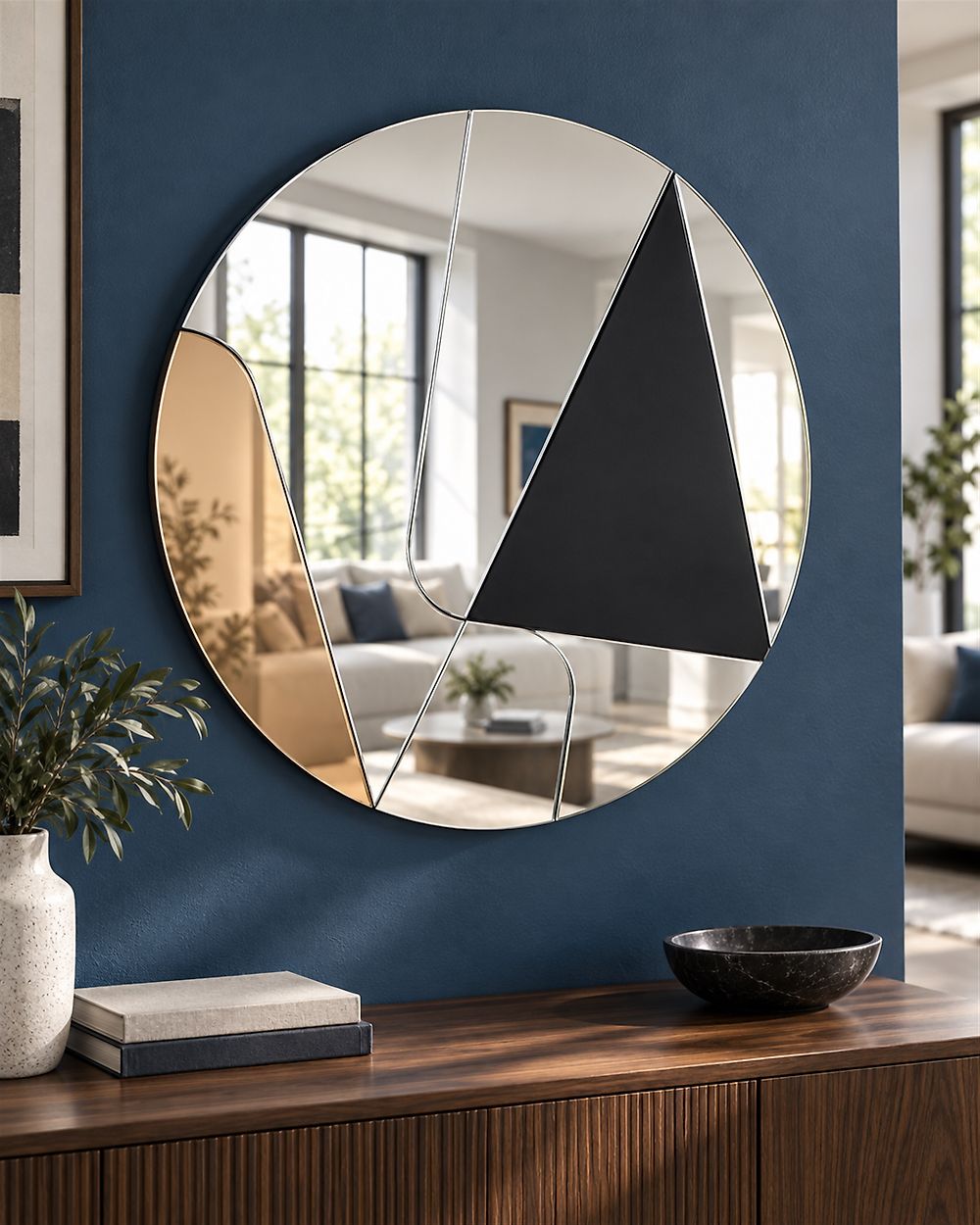 Wandspiegel TROUVILLE 80 cm x 80 cm Zwart/goud