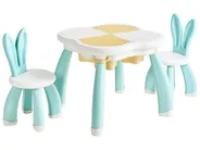 Kids Table with Chairs BUNYAN White/ Blue_1124335
