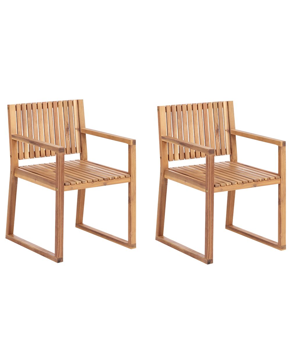 Set van 2 tuinstoelen SASSARI II Gecertificeerd acaciahout Lichtbruin