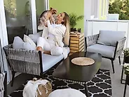Garden Lounge Set with Table 4 Seater PREVEZA PE Rattan Grey_1177376