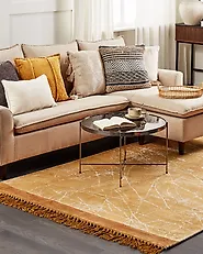 Teppich HANLI Orange 140 x 200 cm Viskose_1183821