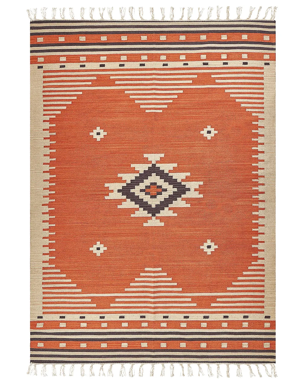 Teppich GAVAR Orange 200 x 300 cm Kelim Baumwolle