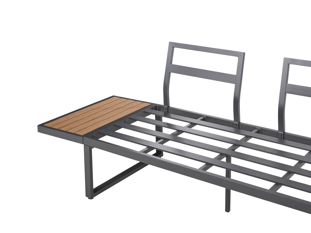 Hoekloungeset met tafel 4-zits PIENZA Lichtbruin/grijs linkszijdig_1003108
