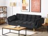 Schlafsofa 3-Sitzer ASBY Samtstoff Schwarz
