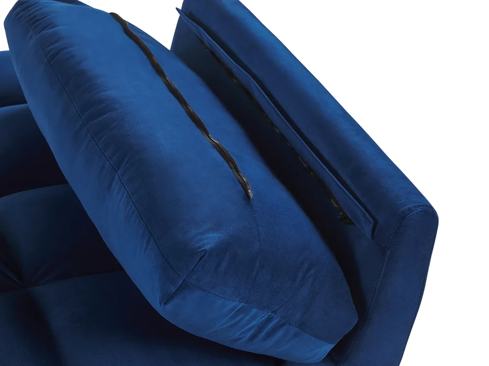 Schlafsofa 3-Sitzer ASBY Samtstoff Marineblau_788086