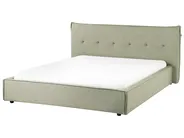 Bed Faux Linen LESTRE 160 x 200 cm (EU King Size) Green_960080