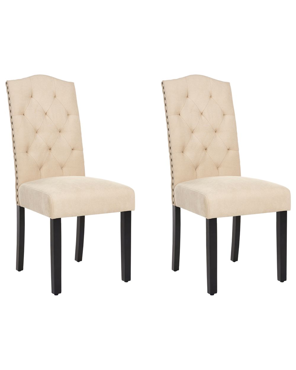 Lot de 2 chaises de salle à manger SHIRLEY Tissu Beige