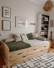Ausziehbett Kiefernholz PETIVILLE 90 x 200 cm Hellbraun_979282