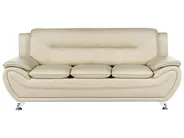 Sofa 3-Sitzer LEIRA Kunstleder Beige_1058721