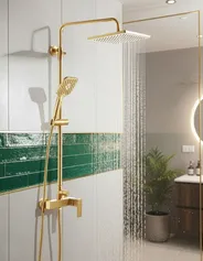 Duschsystem mit Mischbatterie und Regenbrause COLORADA Gold_1000701
