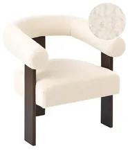 Sessel ILBRO Bouclé Cremeweiß / Dunkelbraun_984744