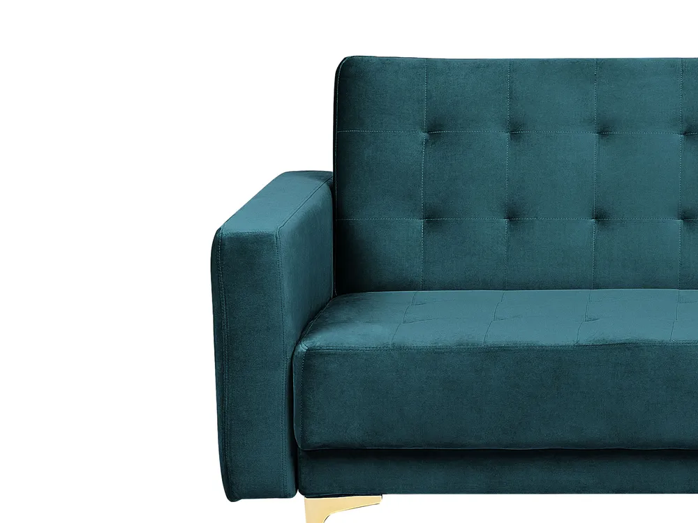 Schlafsofa 3-Sitzer ABERDEEN Samtstoff Blaugrün_737999