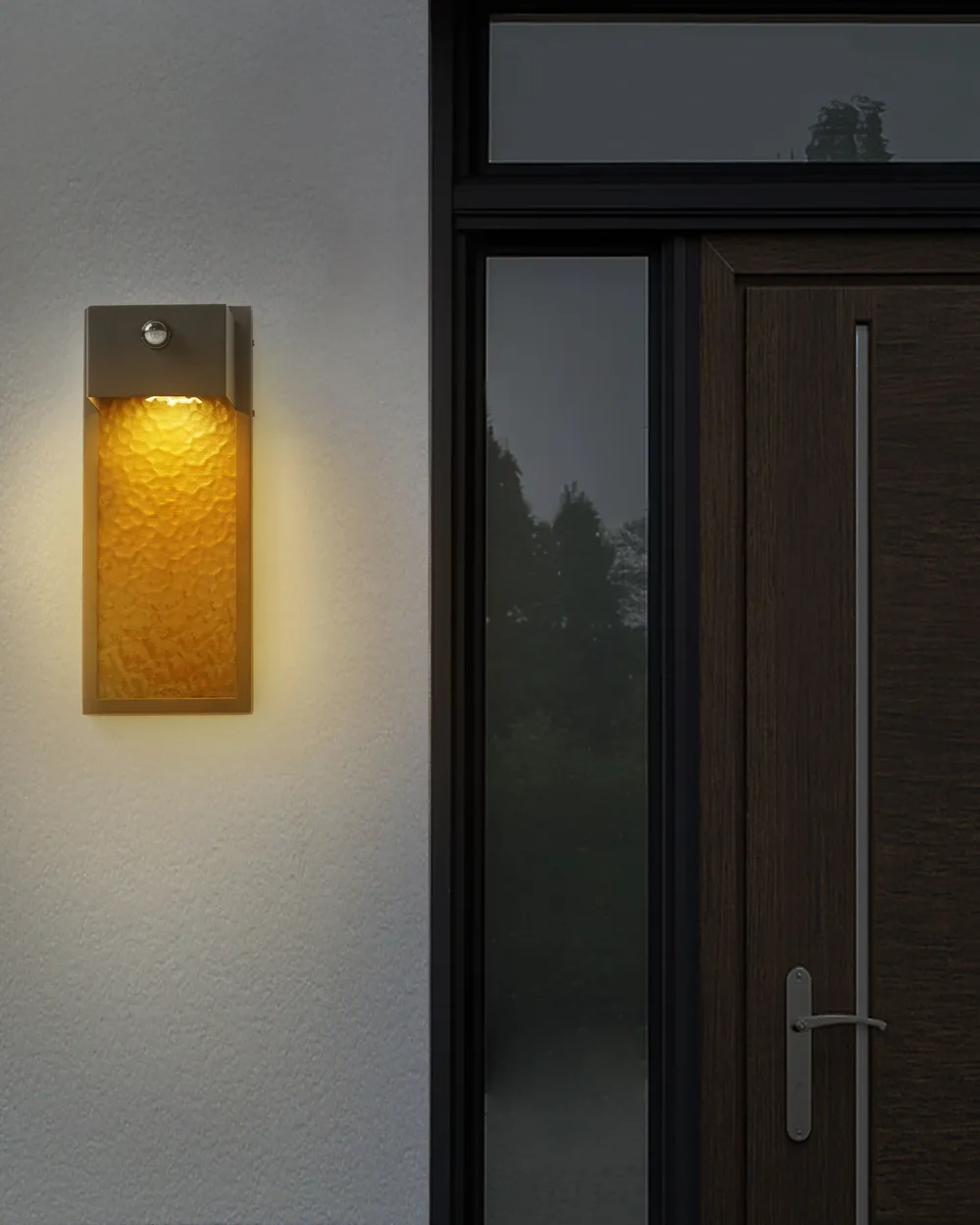 LED Außenwandleuchte CARRON mit Bewegungsmelder Grau