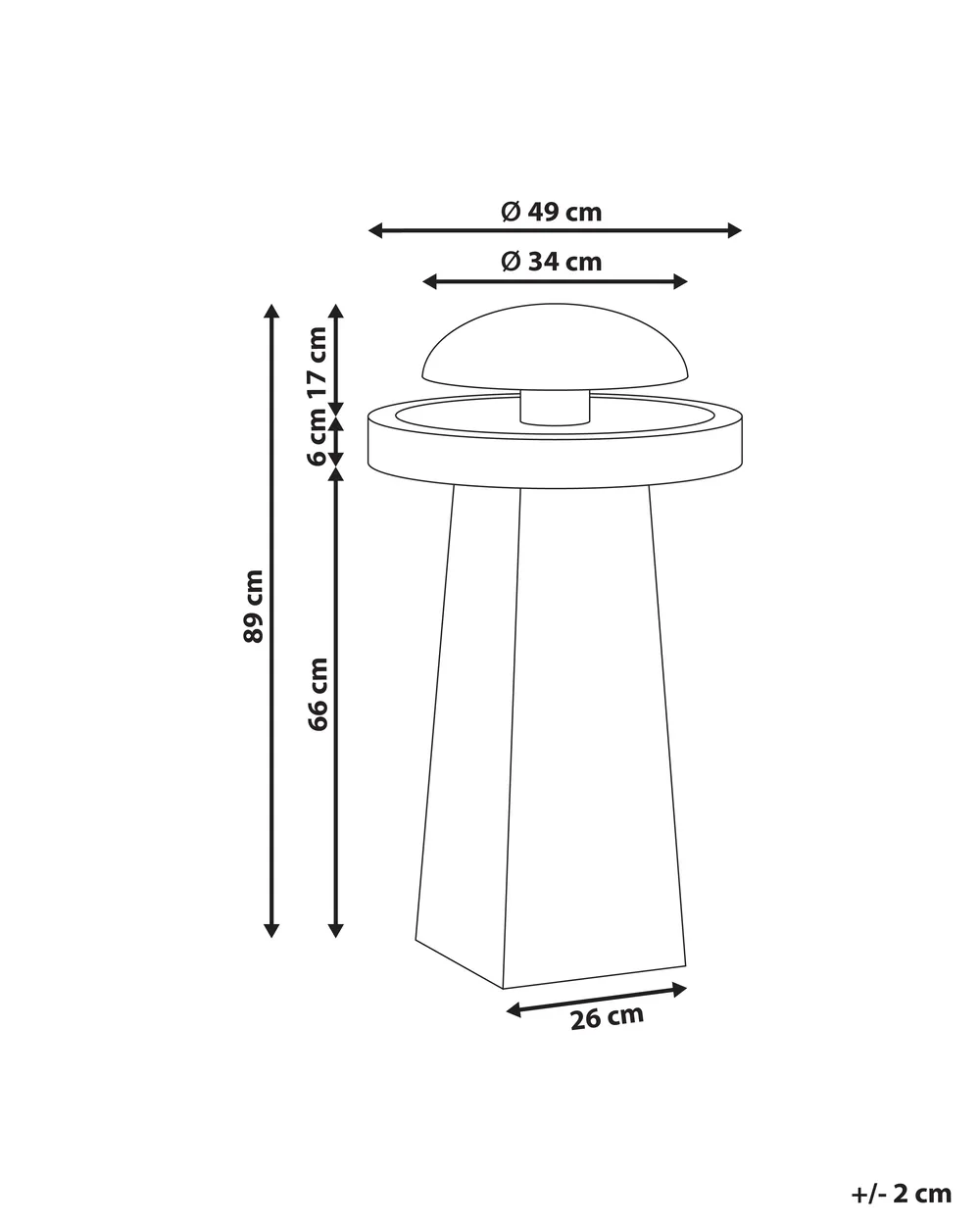 Gartenbrunnen LED HUNLEN Beige_1059526
