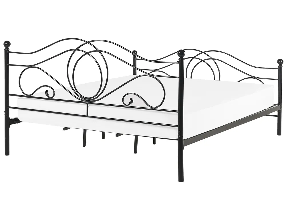 Bett mit Lattenrost Metall LYRA 180 x 200 cm Schwarz_676927