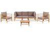 Lounge Set mit Tisch 5-Sitzer CERRETO Bambus Taupe