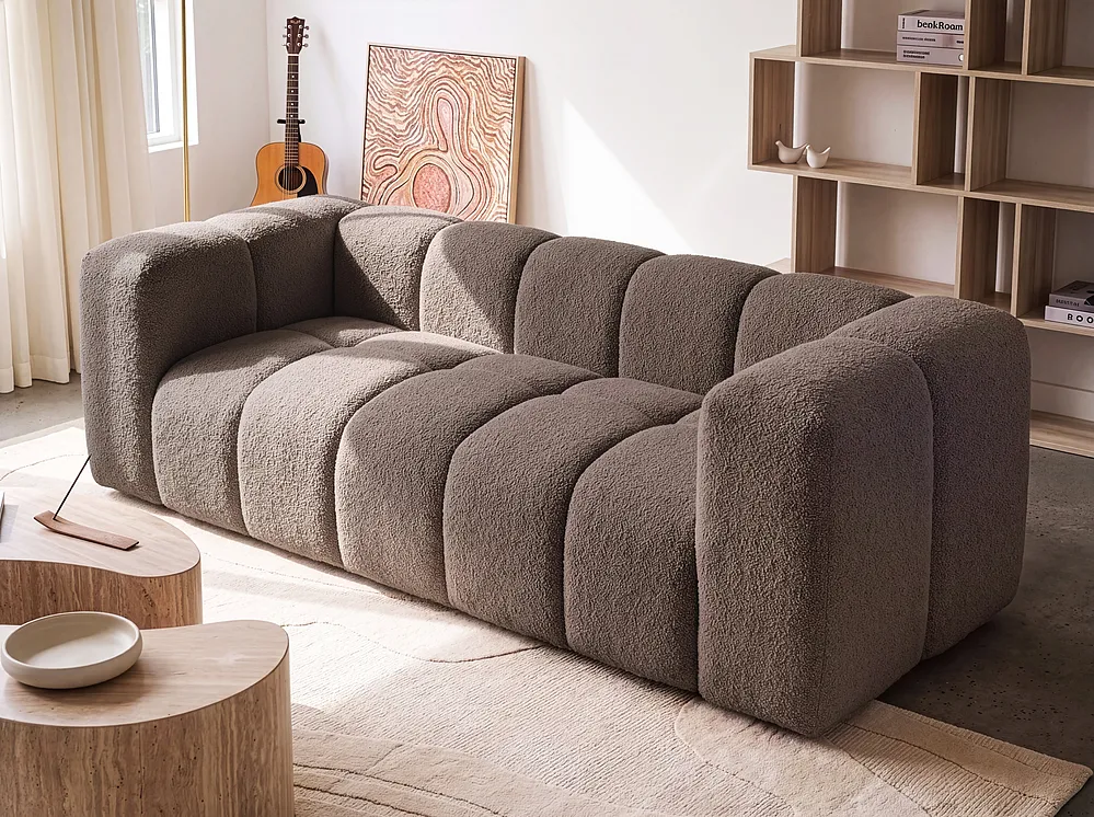 Bankenset 5-zits ANTOLA Bouclé Taupe_1161690