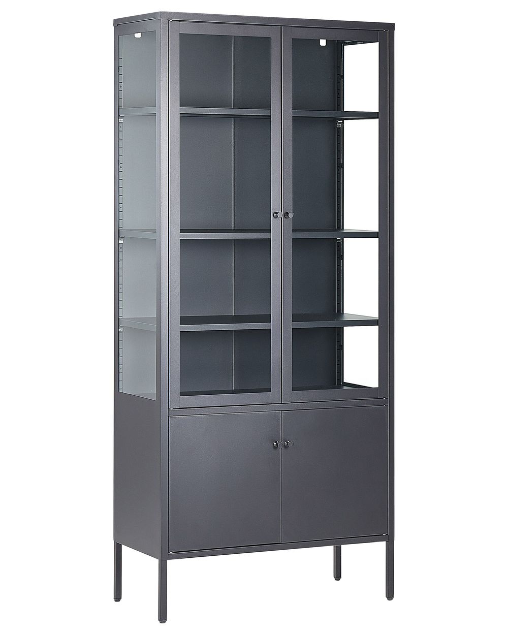 Steklena vitrina OXTED 80 cm Kovina Črna