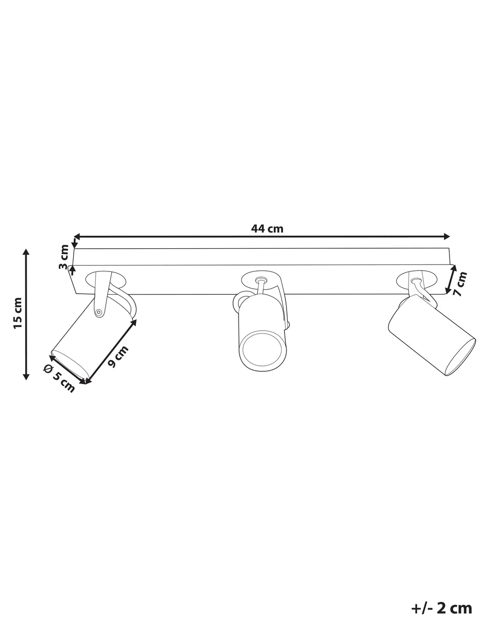 Strahler 3-flammig KLIP verstellbar Metall Weiß_828530