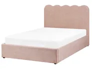 Bett mit Stauraum NANTERRE Stoff Pastellrosa 120 x 200 cm_1084565