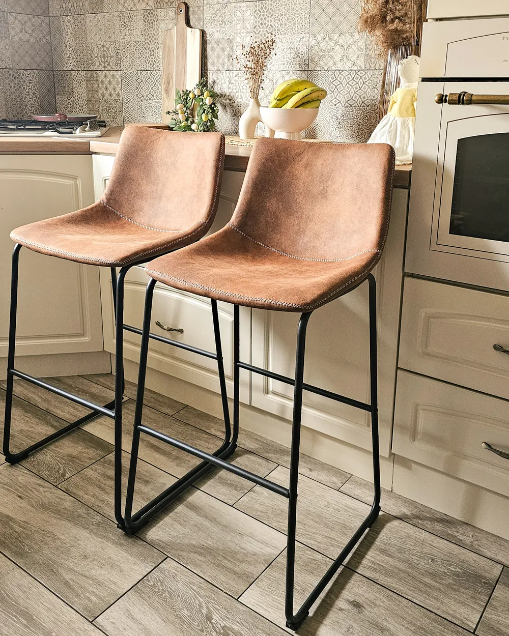 Set mit 2 Barstühlen FRANKS Goldbraun_980776