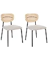 Esszimmerstuhl 2er Set MAYETTA Rattan Hellbeige