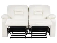 Sofa manuell verstellbar 2-Sitzer BERGEN Kunstleder Weiß_1066409