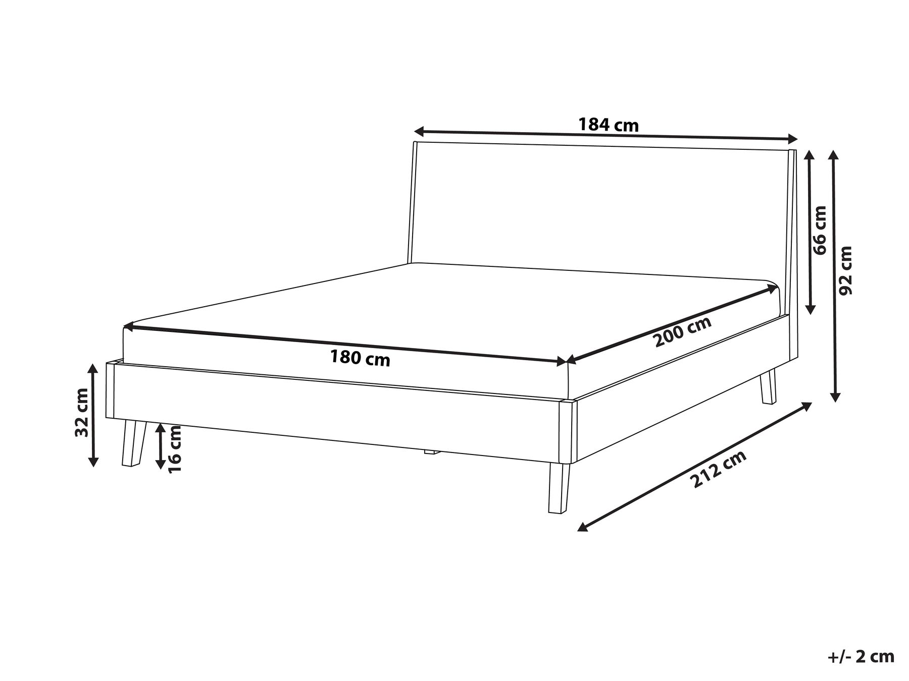 Bett mit Lattenrost WIZERNES 180 x 200 cm Helle Eiche_1055796
