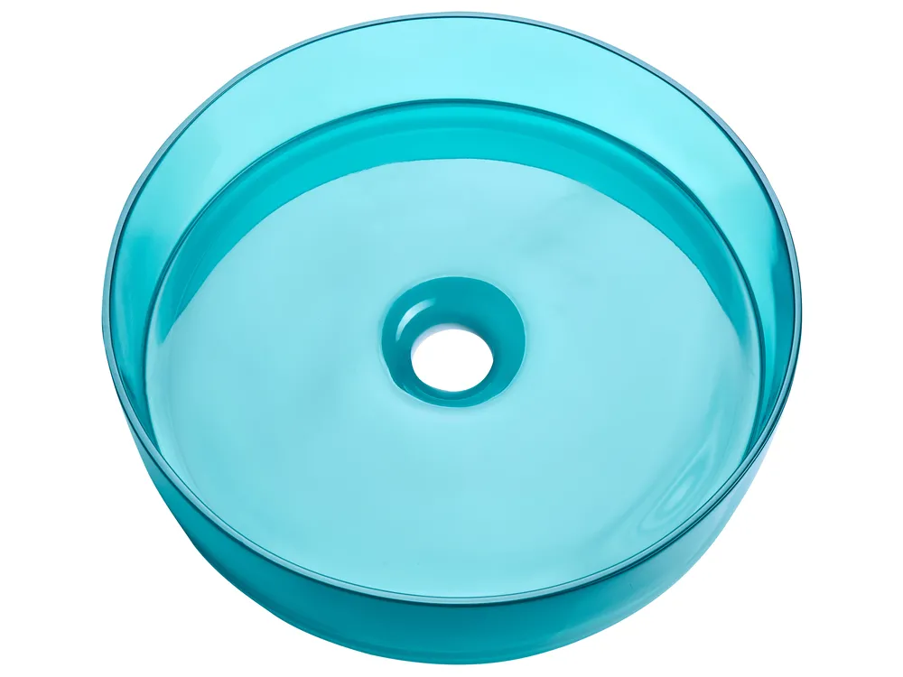 Aufsatzwaschbecken TOLOSA ⌀ 36 cm Mineralwerkstoff Türkis_891625